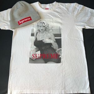 Supreme Marilyn Monroe tee x supreme box logo beanie